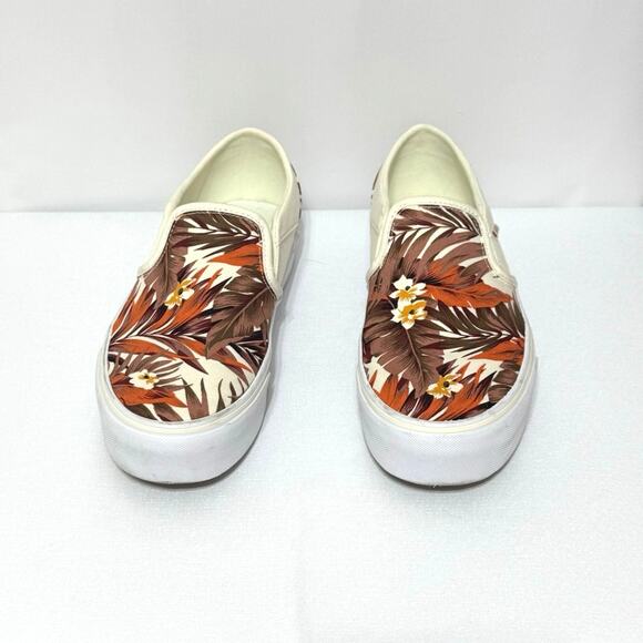 Vans Women’s Asher Platform Tropical Paradise Floral Slip-On Sneakers Size 9 - Picture 3 of 12